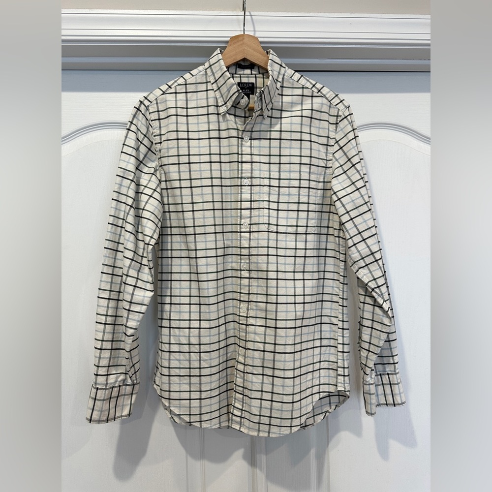 J. Crew Oxford Plaid Shirt Small